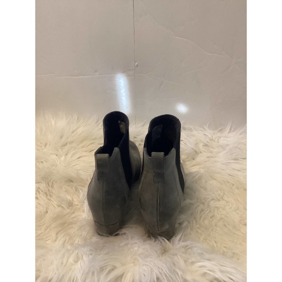 Sorel Lea Wedge Chelsea Ankle Boots Grey Quarry Leather 8.5 - Picture 3 of 5